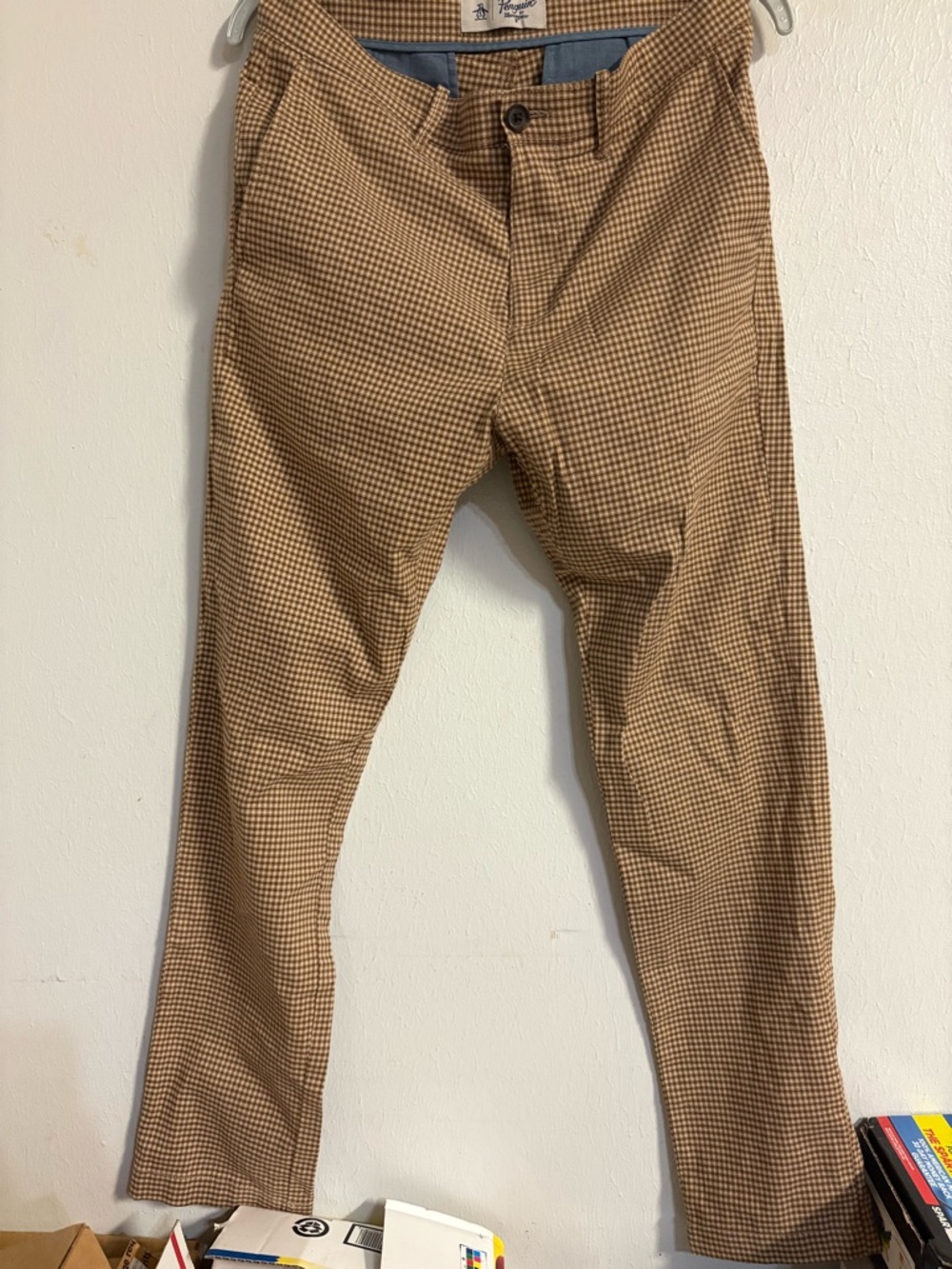 Penguin Brown Check Casual Chinos